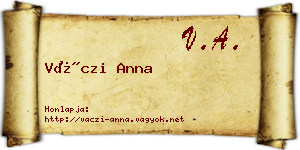 Váczi Anna névjegykártya