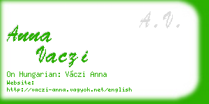 anna vaczi business card