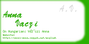 anna vaczi business card